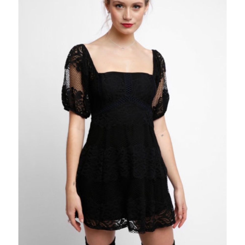 NWT FREE PEOPLE Be Your Baby Lace Mini Dress - Picture 3 of 4